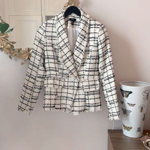 Aqua from Bloomingdale's Plaid Blazer Size S